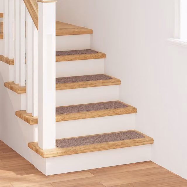 Berkfield Home Non-Slip Stair Mats with Latex Backing, Light Brown, W/D: 20 x 75 cm – 1