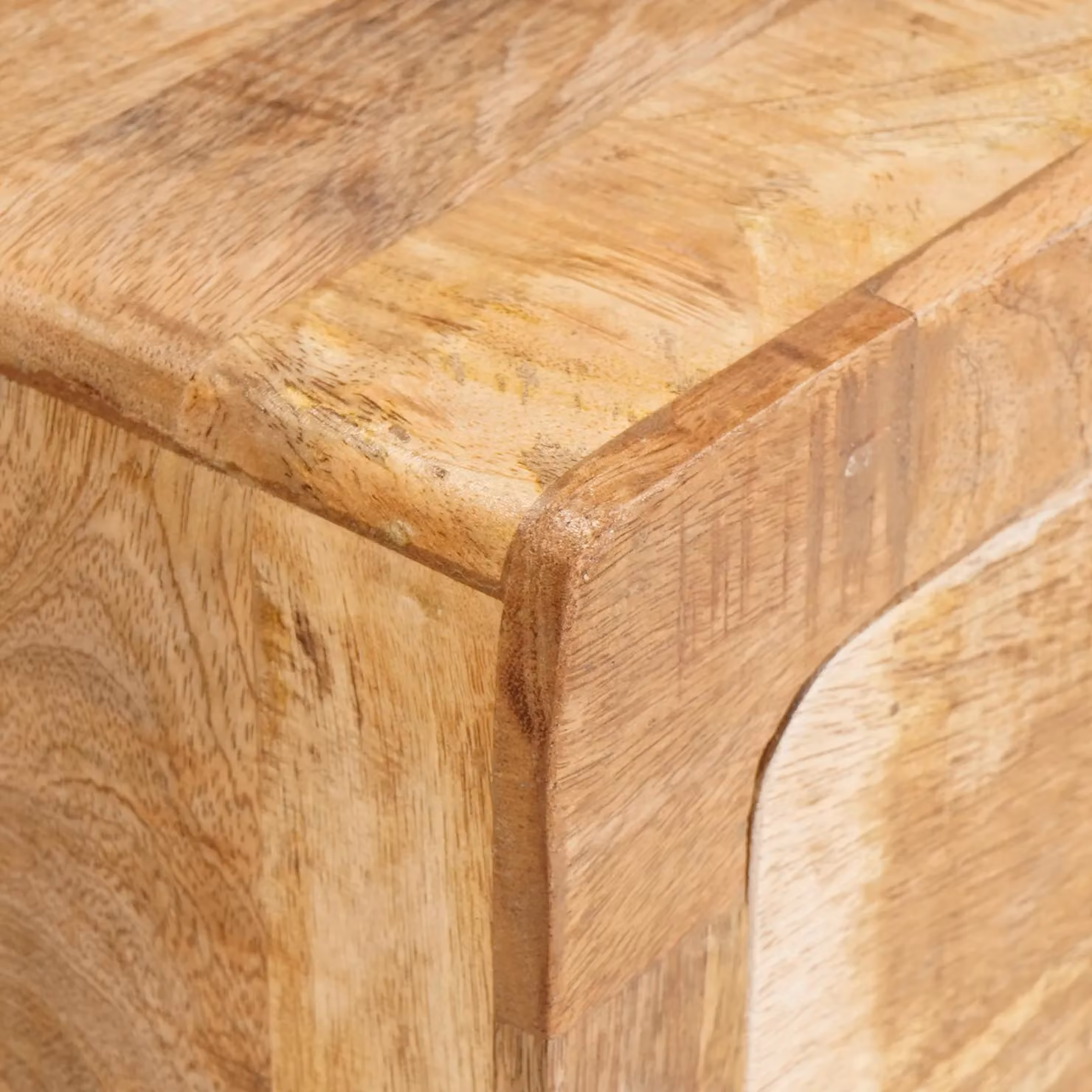 Berkfield Home Solid Mango Wood End Table with Drawer and Door, Brown, W: 40 cm, D: 32 cm, H: 46 cm – 2
