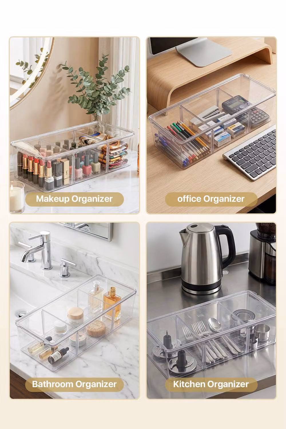 SHEONLY Transparent Acrylic Desktop Cosmetic Organiser – 2