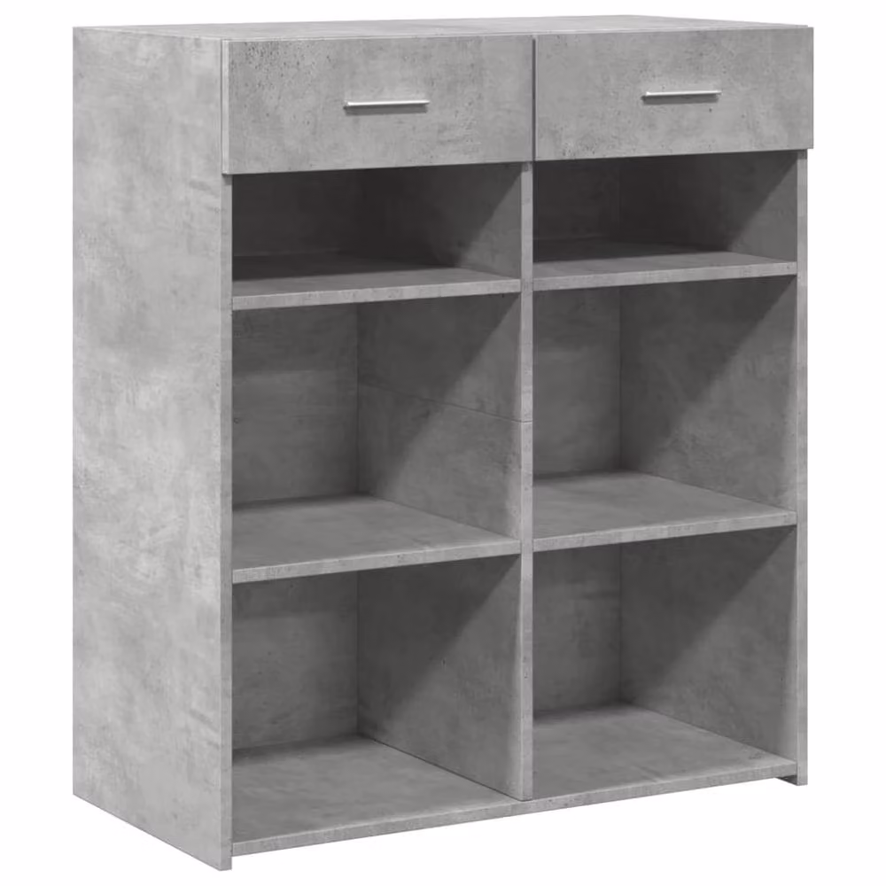 Berkfield Home Sideboard in Concrete Grey, MDF, W/D/H: 80 x 42.5 x 93 cm – 2