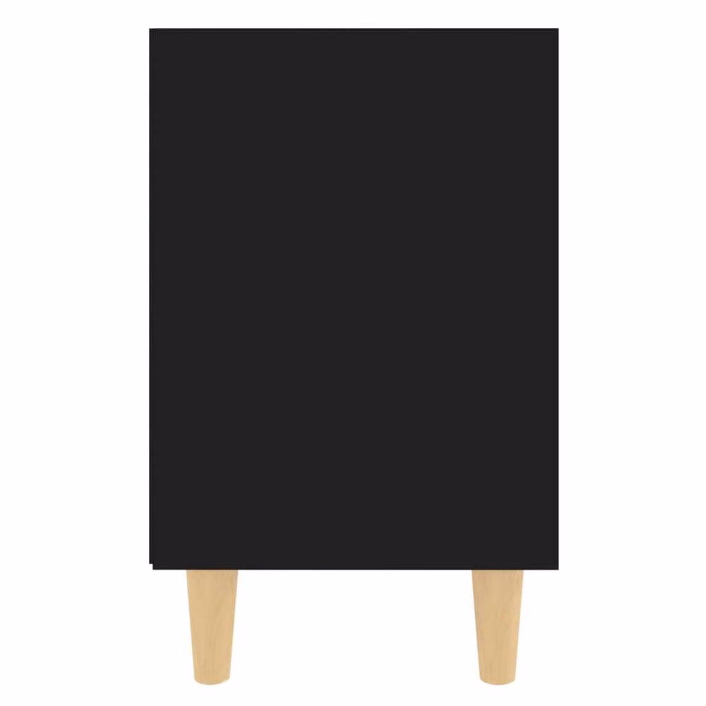 Berkfield Home Bed Cabinet in Black with Solid Wood Legs, W: 40 cm, D: 30 cm, H: 50 cm – 4