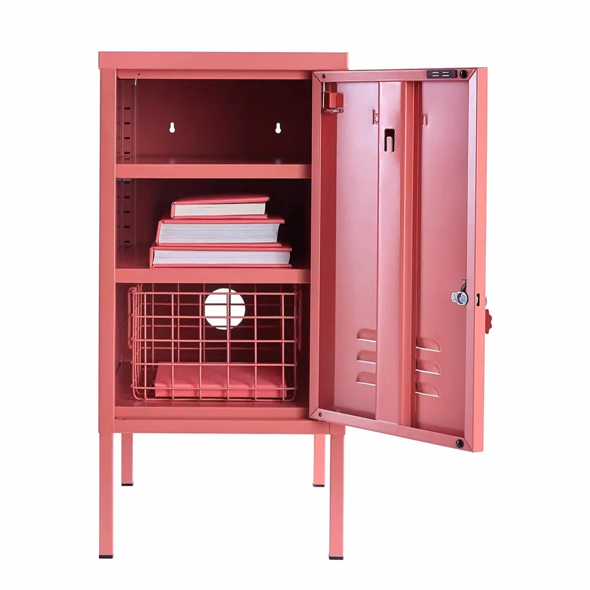 Mustard Made The Shorty Freestanding Metal Storage Cabinet in Pink, H 72.0 x W 46.0 x D 35.0 cm – 3