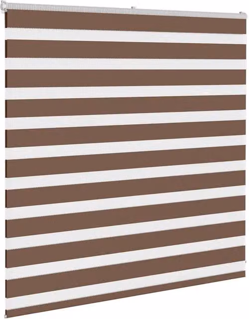 Berkfield Home Elegant Zebra Blind in Brown, W: 140 cm, H: 100 cm, Polyester Fabric