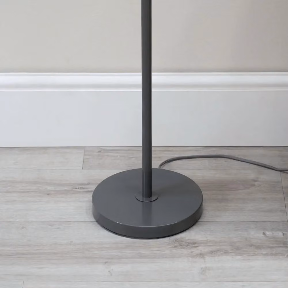 ValueLights Grey Metal Adjustable 2 Way Up and Down Standing Floor Lamp with LED Bulb – 2