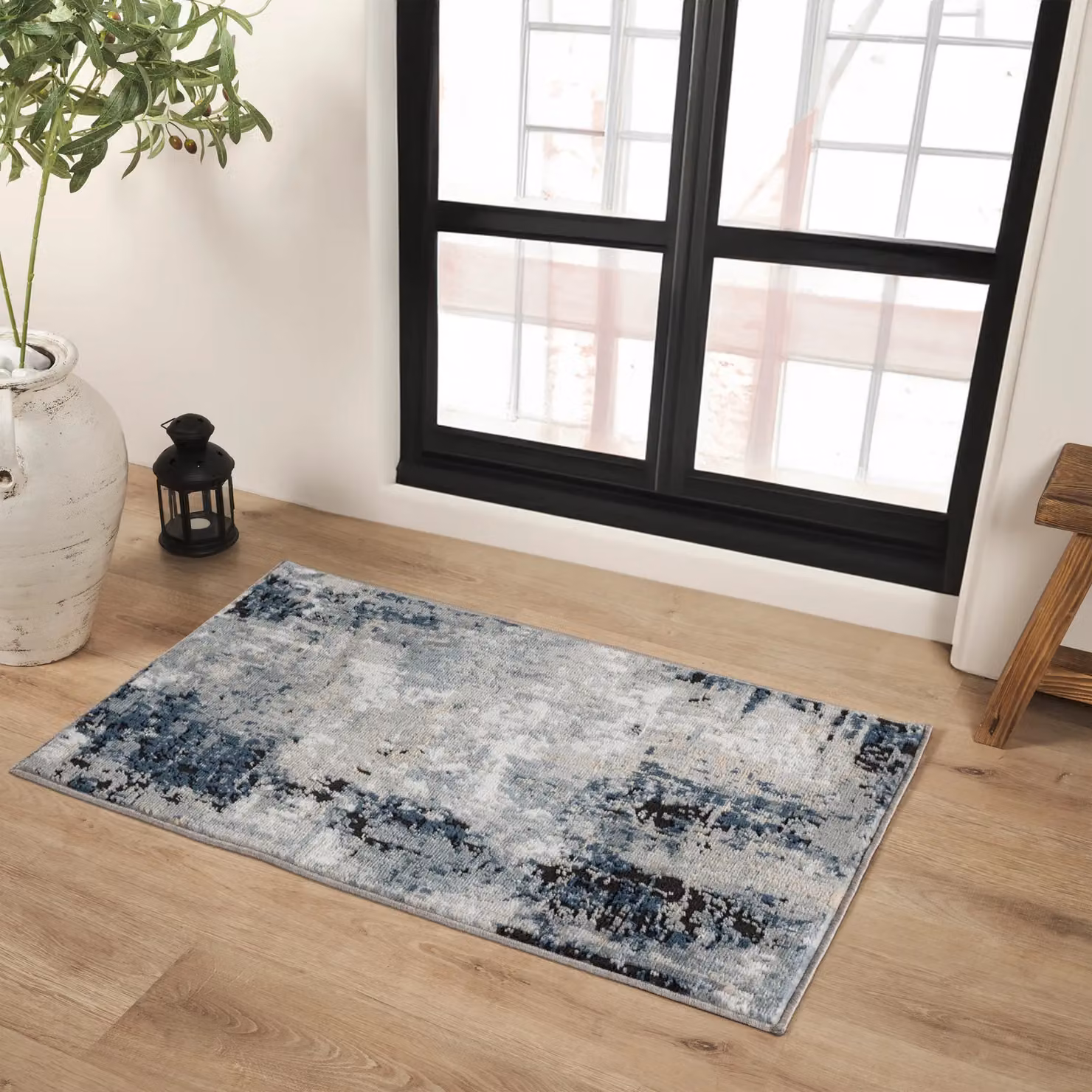 Livabliss Jolie Modern Abstract Marble Rug in Blue, Grey, Beige and Black, W: 80 cm, L: 220 cm – 6