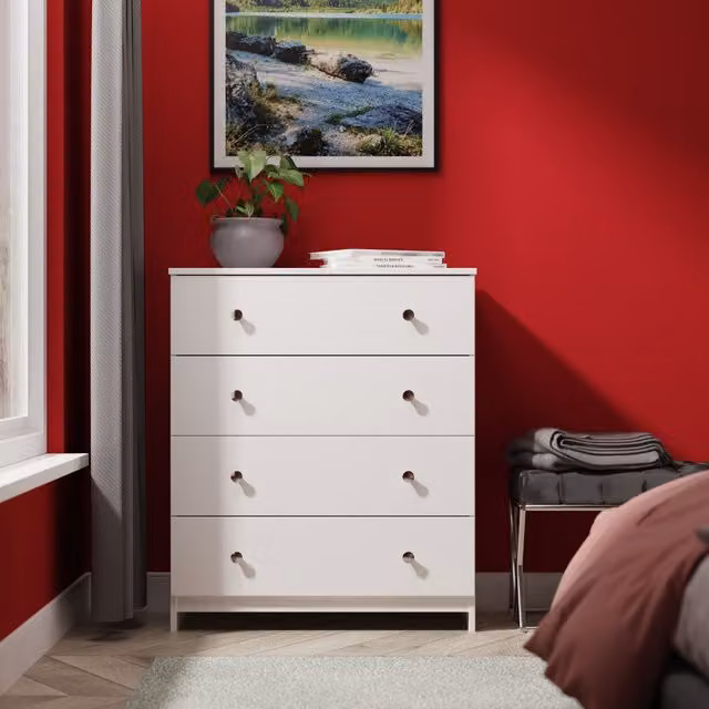Ready Assembled 2 U Newlyn 4 Drawer Chest in White – 1