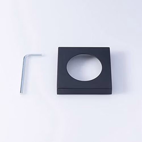 Loops Pair Screw On Square Rose Cover Plates in Matt Black, W: 5.2 cm, D: 1.0 cm – 4