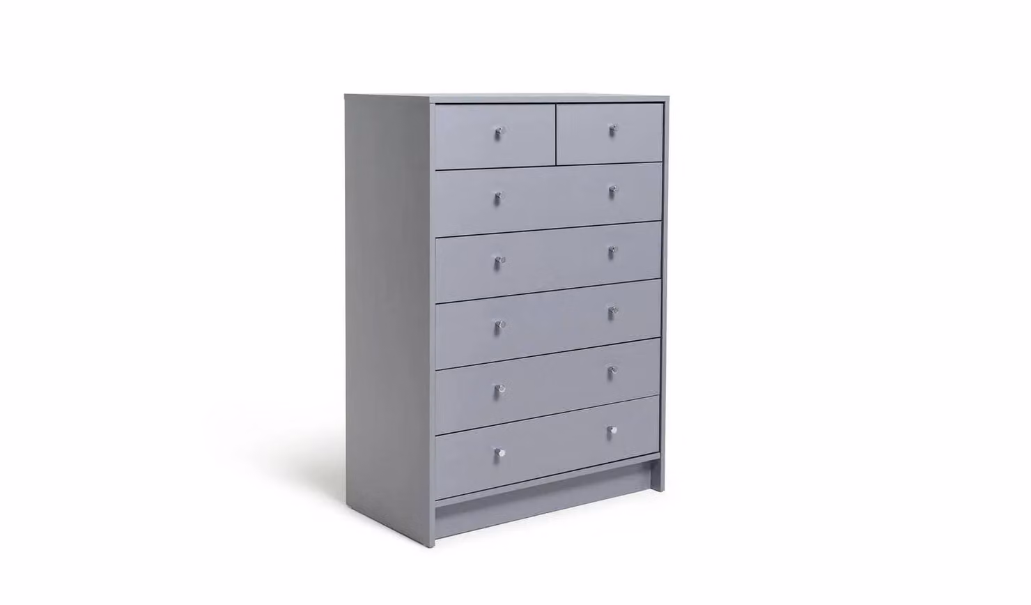 Malibu 7 Drawer Chest Grey Modern Bedroom Storage Organiser