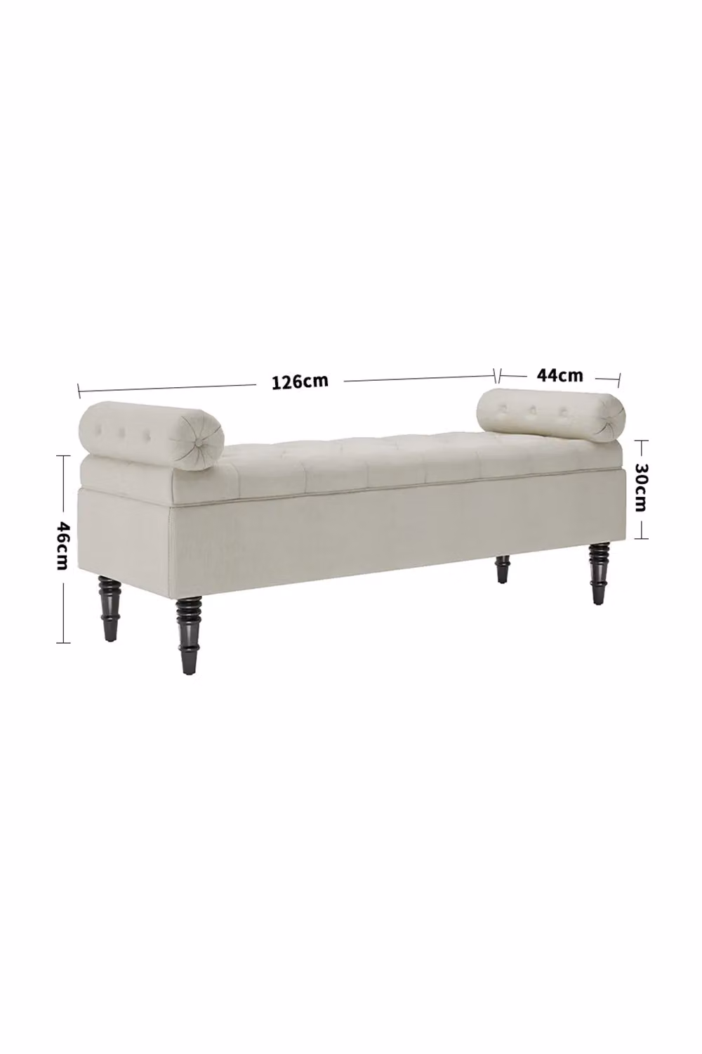 Livingandhome Rectangular Upholstered Storage Ottoman in Beige – 2