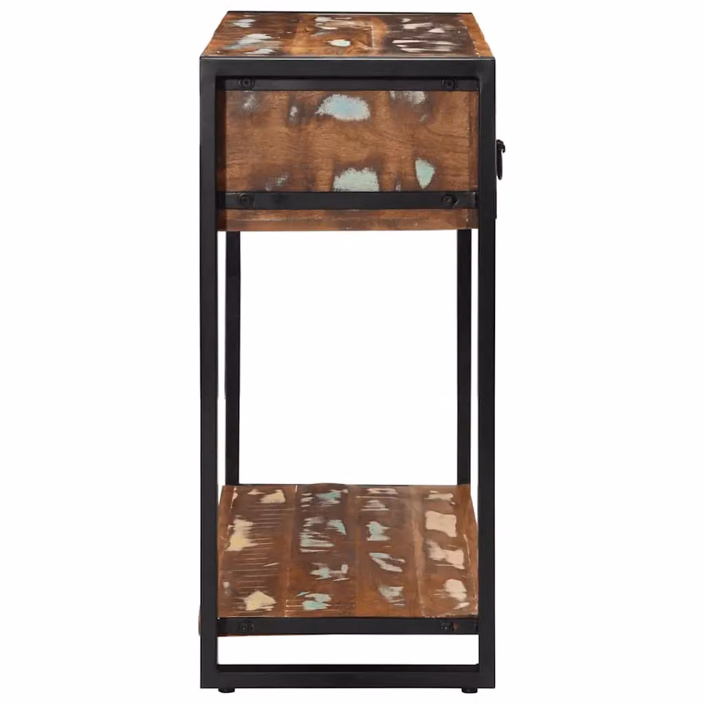 Berkfield Home Multicolour Reclaimed Solid Wood Console Table, W/D/H: 100 x 35 x 75 cm – 3