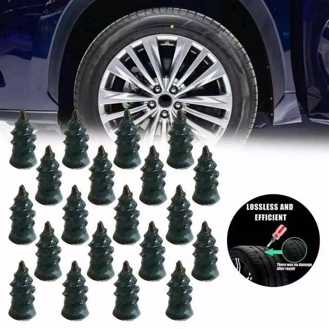 SPETLEK Tire Repair Screw and Rubber Plug Set, Green, 10 Small and 10 Large Steel Nails – 1