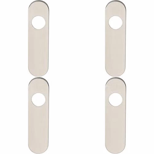 Loops Radius Lock Latch Plate Cover, 4 Pairs, Silver Brushed Stainless Steel, W: 170 mm, D: 45 mm, H: 8 mm