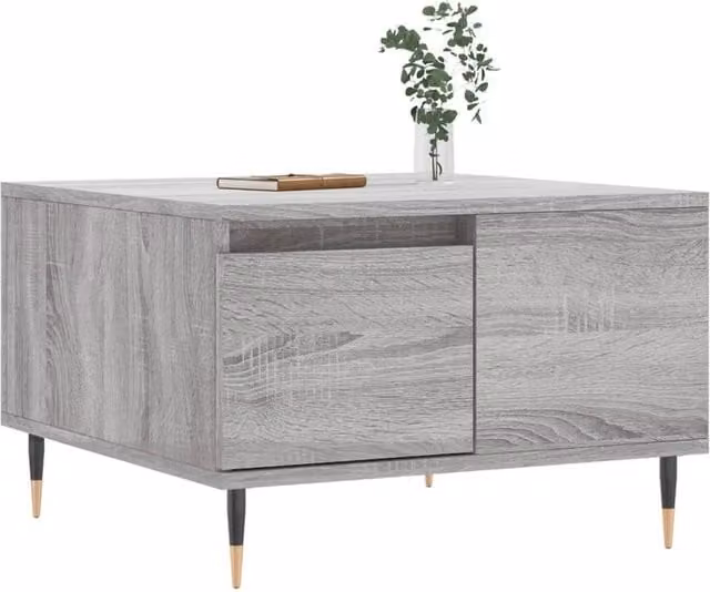 Berkfield Home Modern Square Coffee Table in Grey Sonoma, W/D/H: 55 x 55 x 36.5 cm