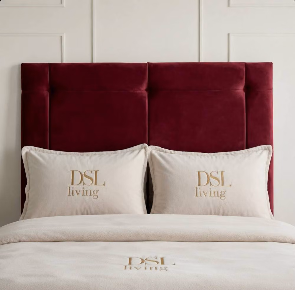 DS Living Kingsley Maroon Velvet Upholstered Divan Bed, W/D/H: 90 x 200 cm – 2