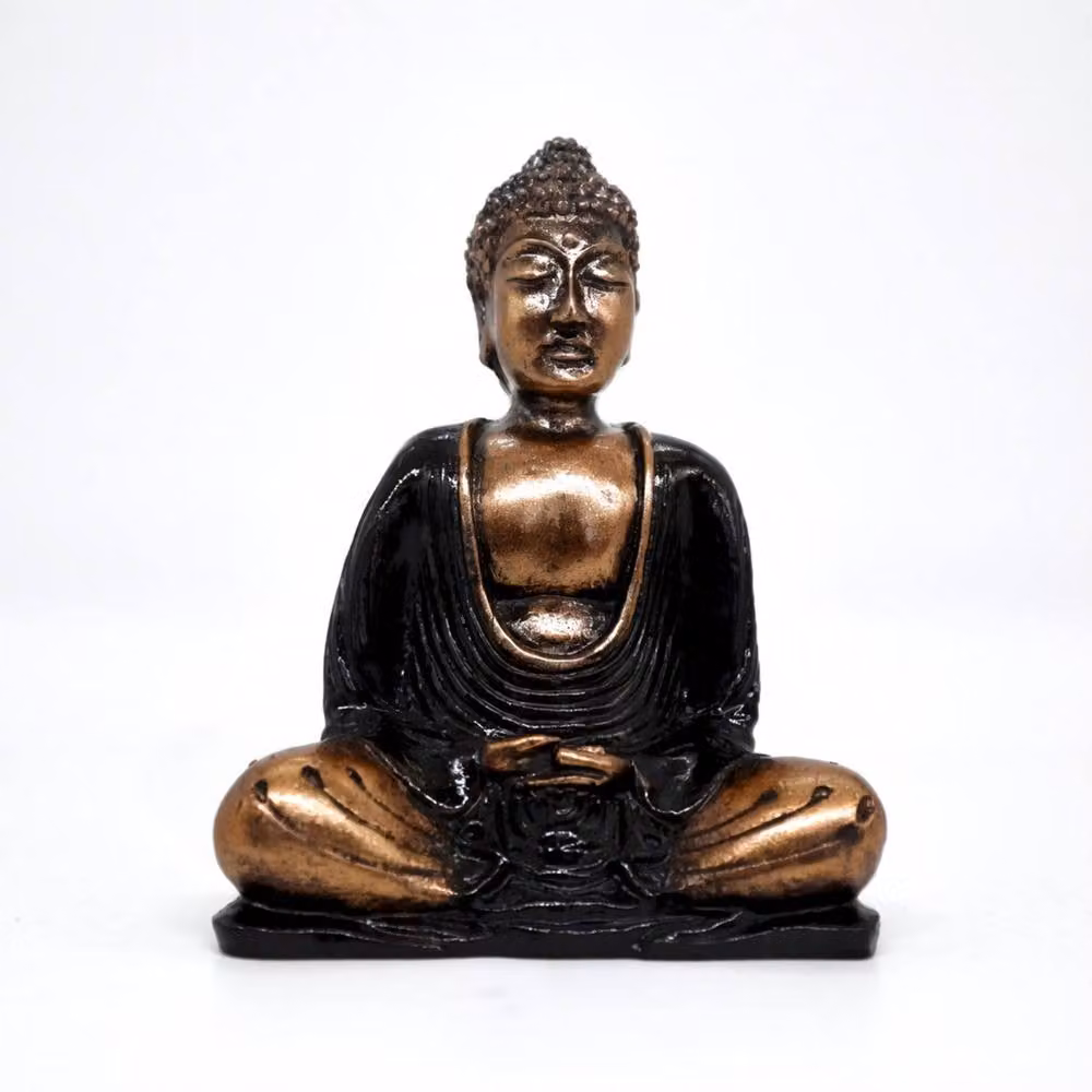 KDMD Black and Gold Buddha Statue, Ethnic Resin Tabletop Meditation Decor – 2