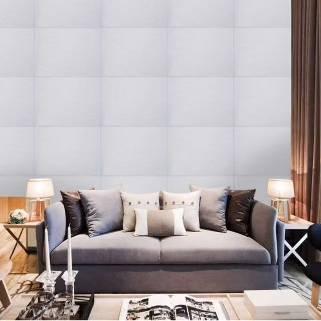 Livingandhome 12-Piece Self-Adhesive Plain White Felt Sound Absorbing Panels