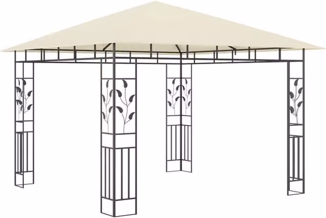 Berkfield Home Gazebo with Mosquito Net in Beige, W/D/H: 300 x 300 x 273 cm – 1