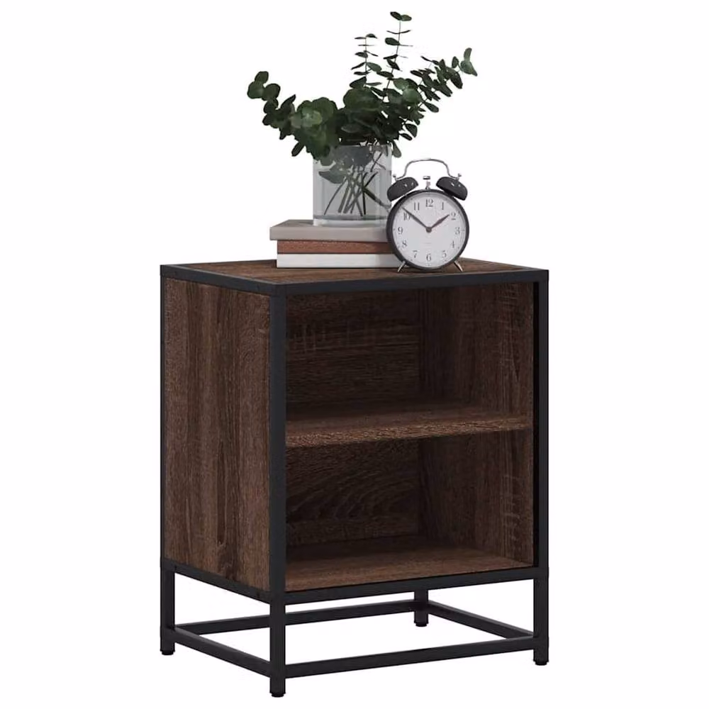 Berkfield Home Set of 2 Brown Oak Bedside Cabinets, W/D/H: 40 x 31 x 50 cm – 3