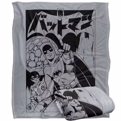 LOGOVISION Batman and Robin Kanji Super Soft Fleece Throw Blanket, Multicolour, W: 152 cm, D: 127 cm – 1