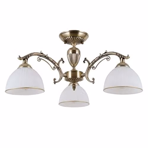 Netlighting Feneza Stylish 3 Light Multi Arm Semi Flush Ceiling Lamp, Brown, E27 – 1