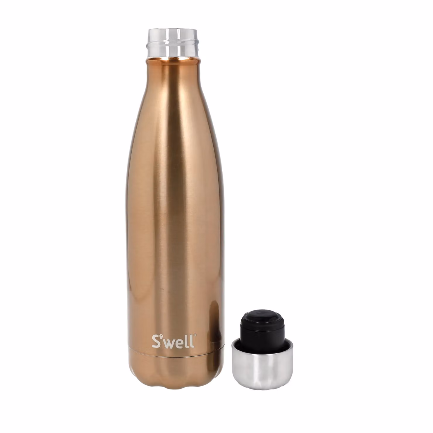 S'well Original Vacuum-Insulated Stainless Steel Water Bottle, Pyrite Gold, 500ml – 6