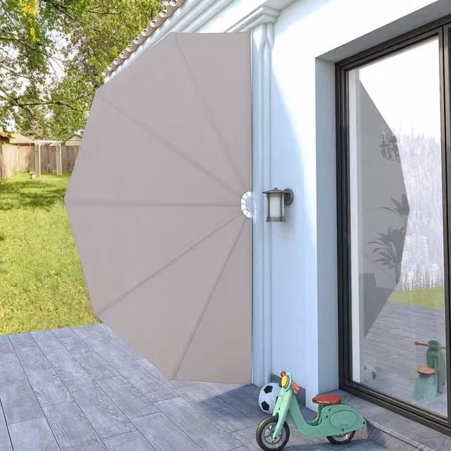 Berkfield Home Collapsible Terrace Side Awning in Beige with Steel and Polyester Construction, Width: 200 cm – 1