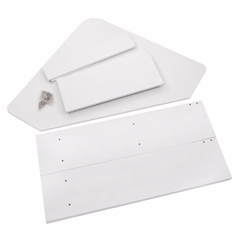 VOGREX White L-Shaped Wood Corner Desk for Home Office Workstations – 2