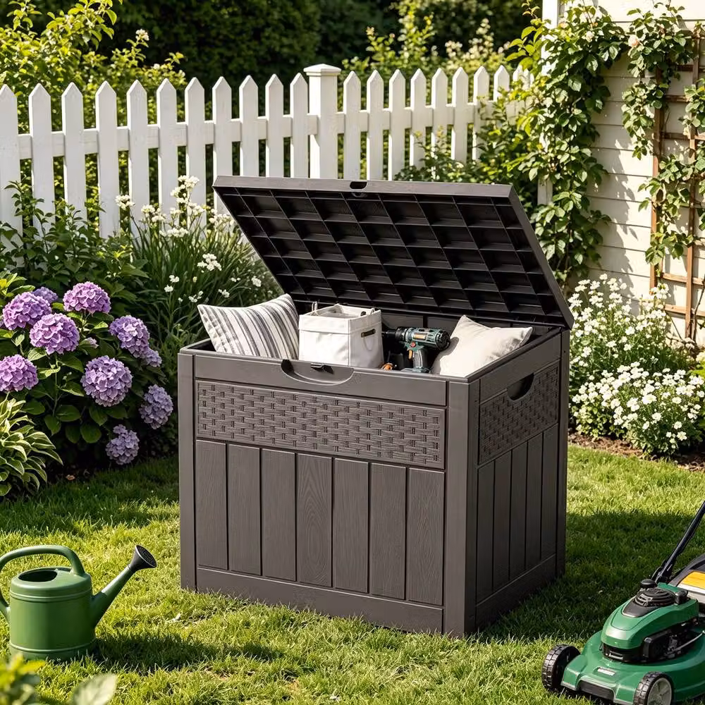Living and Home 126L PP Garden Storage Box with Combination Padlock in Grey – 2