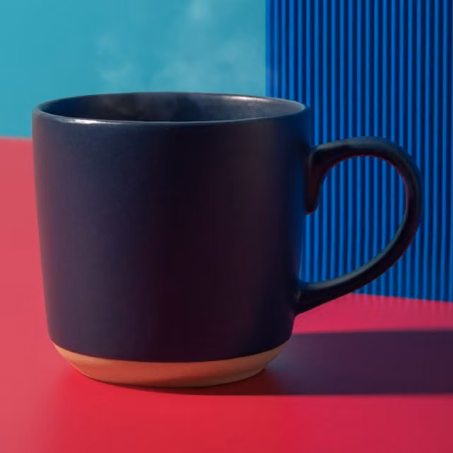La Cafetire Blue Ceramic Stoneware Mug, 350ml