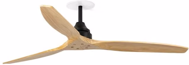 Netlighting Alo Recessed Ceiling Fan in Matt Black with Pine Wood Blades, 152 cm