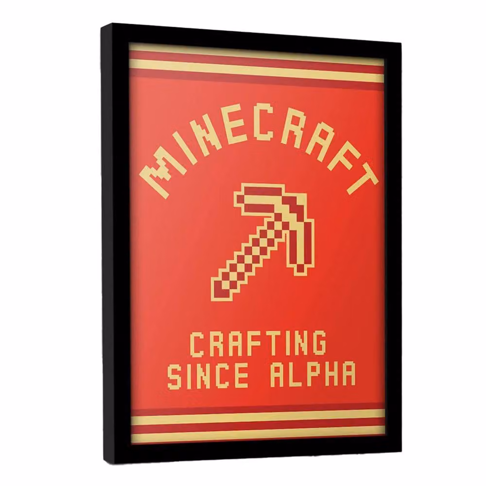 Minecraft Crafting Since Alpha Framed Paper Poster in Red – 3