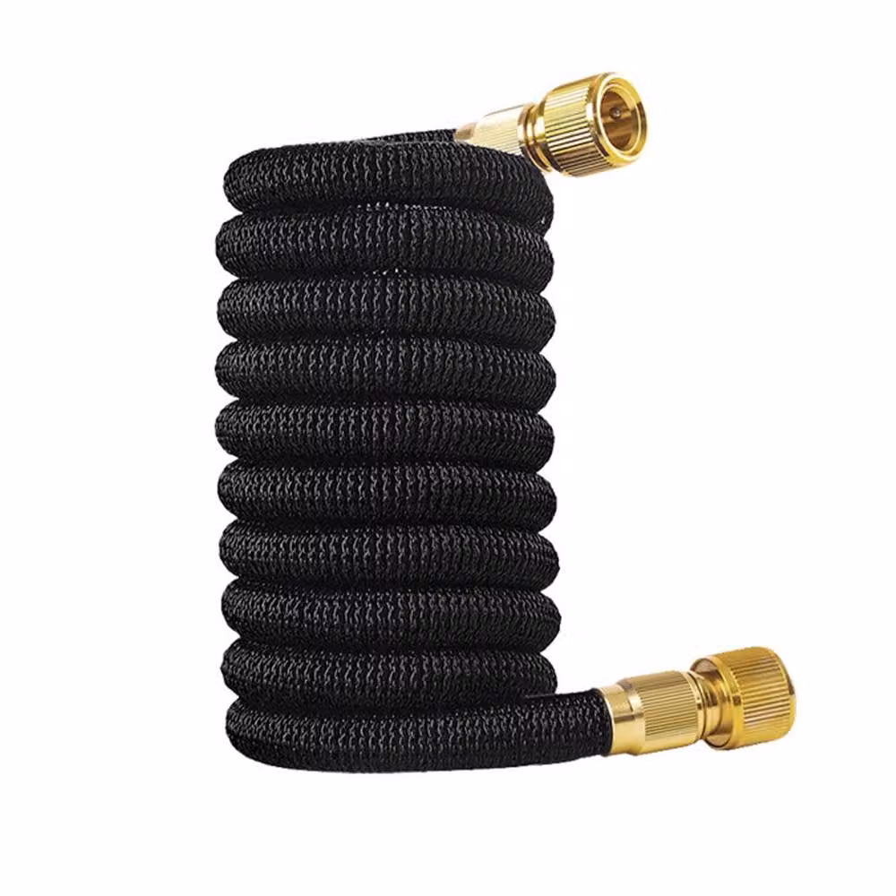 Living and Home Expandable Garden Hose with Solid Brass Fittings in Black – 3