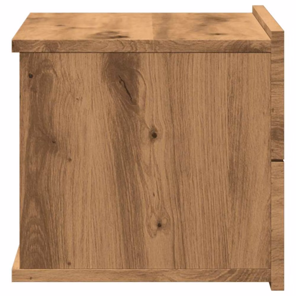 Berkfield Home Artisan Oak Wall-mounted Bedside Cabinet, Brown, W: 40 cm, D: 32 cm, H: 30 cm – 4