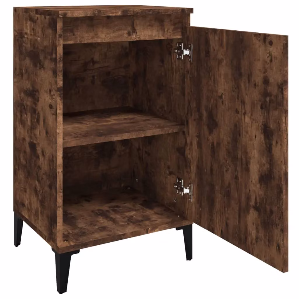 Berkfield Home Smoked Oak Bedside Cabinet in Brown, W: 40 cm, D: 35 cm, H: 70 cm – 3