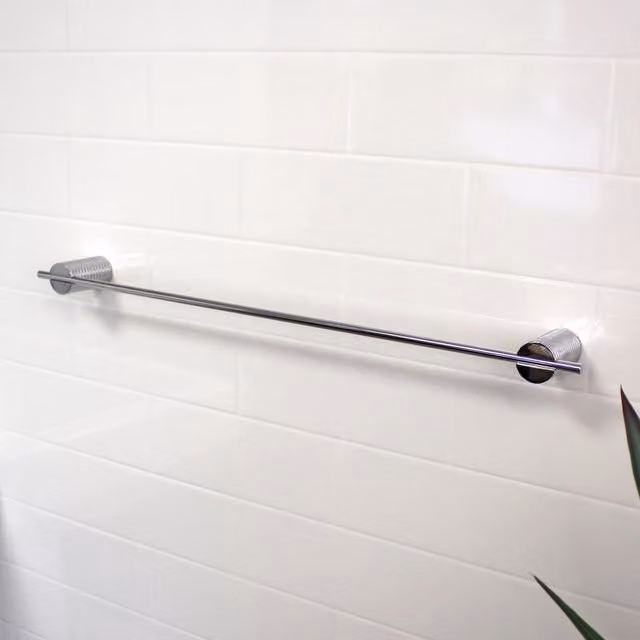Showerdrape Vitality Wall Mounted Stainless Steel Towel Rail in Metallic Silver, Width: 50 cm