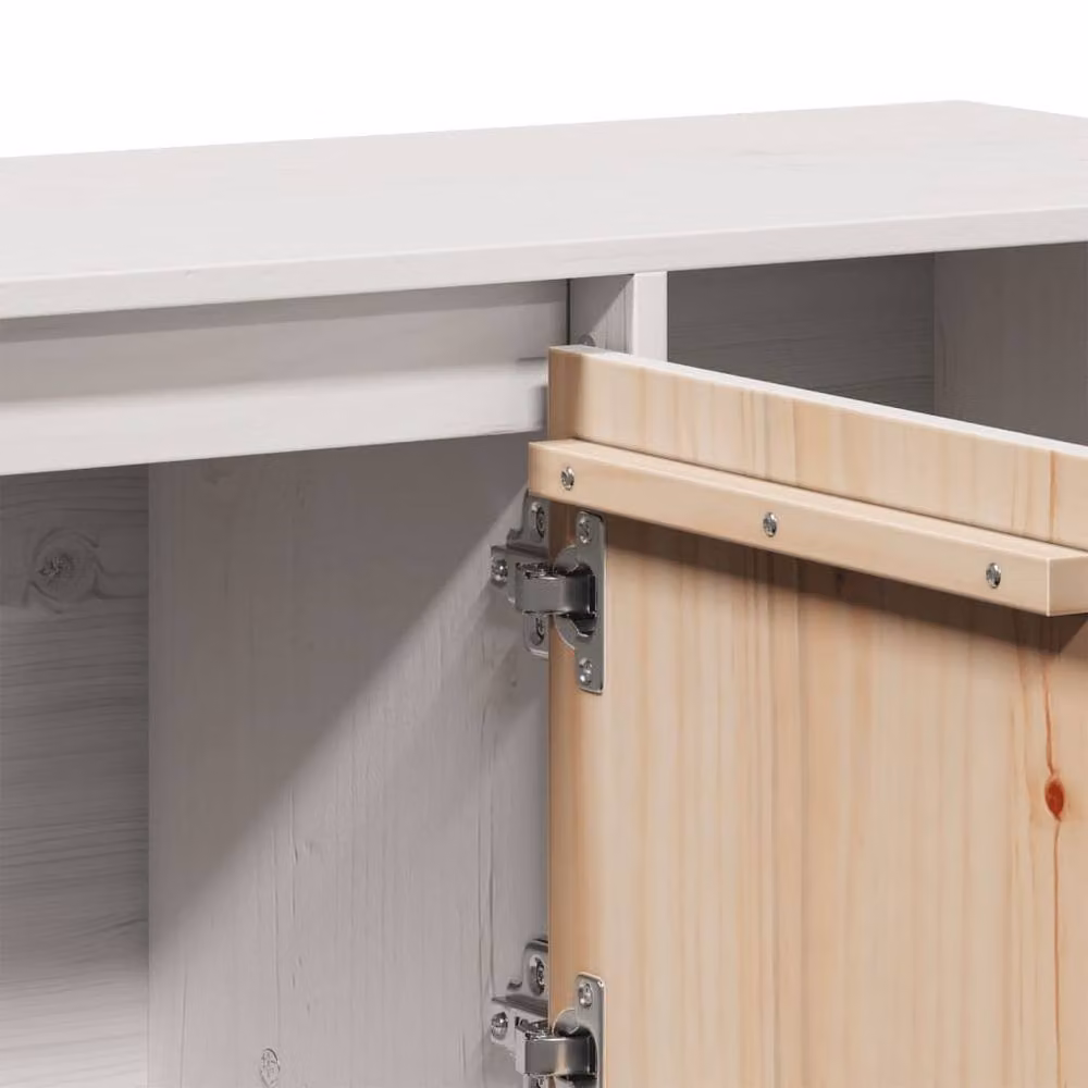 Berkfield Home White Solid Wood Pine Sideboard W/D/H: 110.5 x 35 x 80 cm – 2