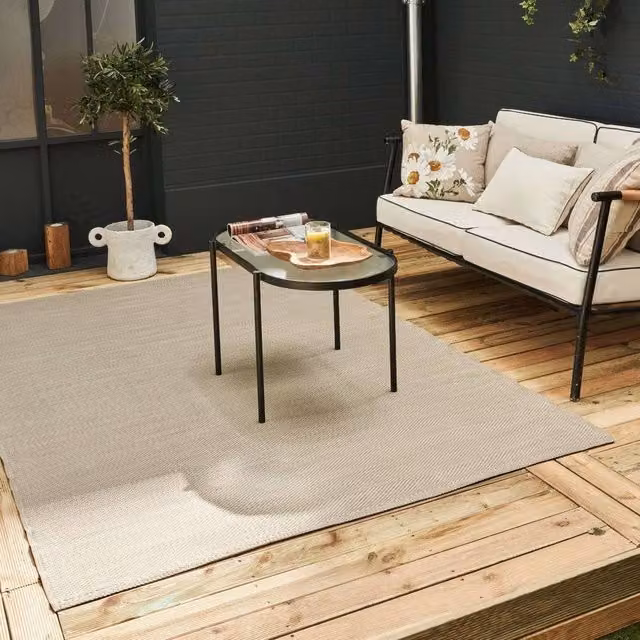 THE RUGS Solid Urban 1000 Reversible Weatherproof Outdoor Rug in Beige, W: 180 cm, D: 270 cm – 1