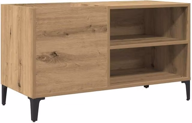 Berkfield Home Artisan Oak Record Cabinet in Brown, W: 84.5 cm, D: 48 cm, H: 38 cm – 1
