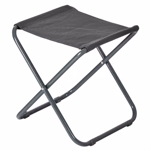 Harbour Housewares Folding Stool in Grey with Powder Coated Steel Frame and Canvas Seat, W/D/H: 35 x 35 x 27.5 cm – 1