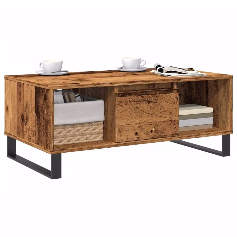 Berkfield Home Industrial Coffee Table in Brown, W/D/H: 90 x 50 x 36.5 cm – 3