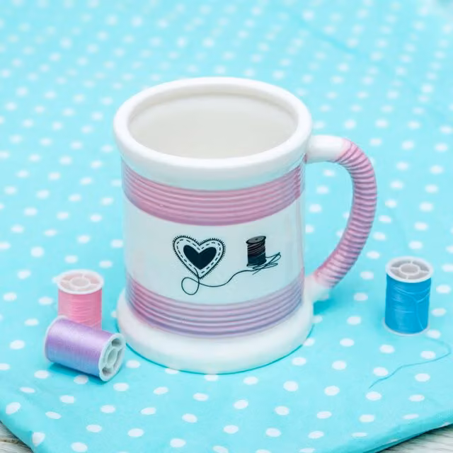 Sew In Love White Ceramic Sewing Mug by Boxer Gifts
