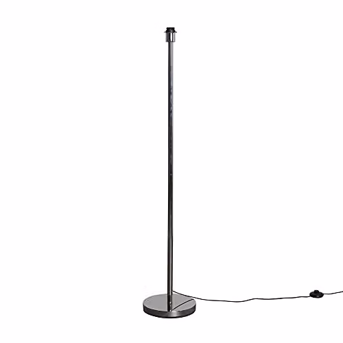ValueLights Charlie Modern Silver Chrome Metal Floor Lamp Base, Height: 130 cm