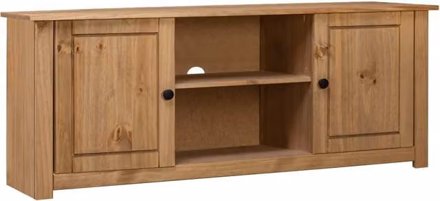 Berkfield Home Panama Range Solid Pine Wood TV Cabinet in Brown, W/D/H: 120 x 40 x 50 cm