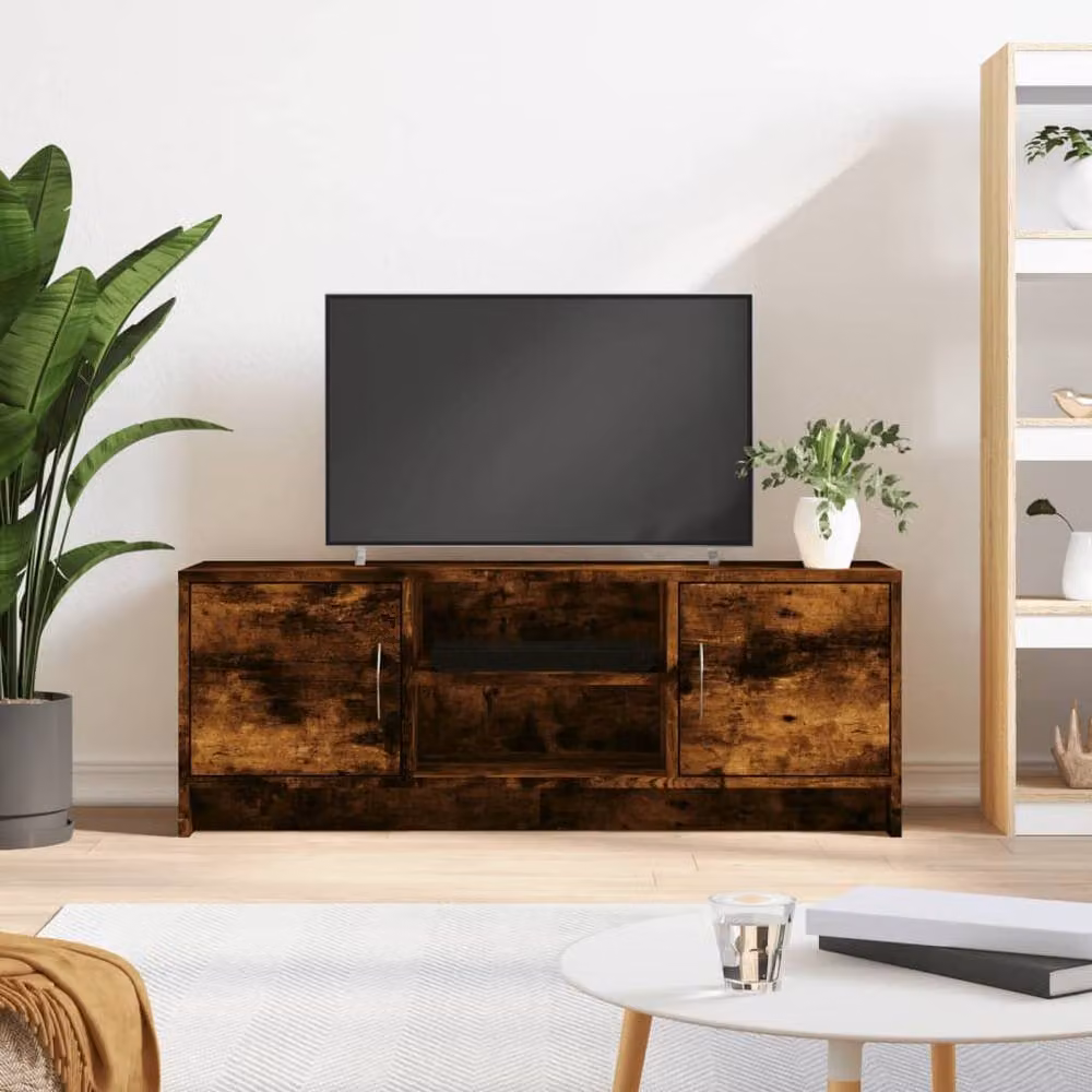 Berkfield Home Smoked Oak TV Cabinet in Brown, W/D/H: 102 x 37.5 x 37.5 cm – 2