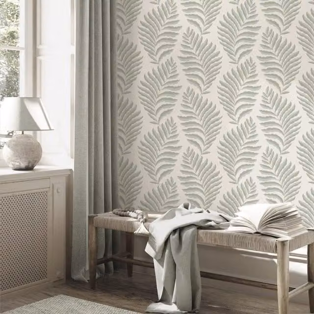 Belgravia Decor Langdale Floral Botanical Wallpaper in Green