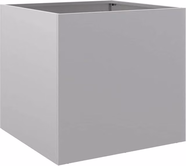 Berkfield Home Silver Galvanised Steel Planter Tub W: 42 cm, D: 40 cm, H: 39 cm