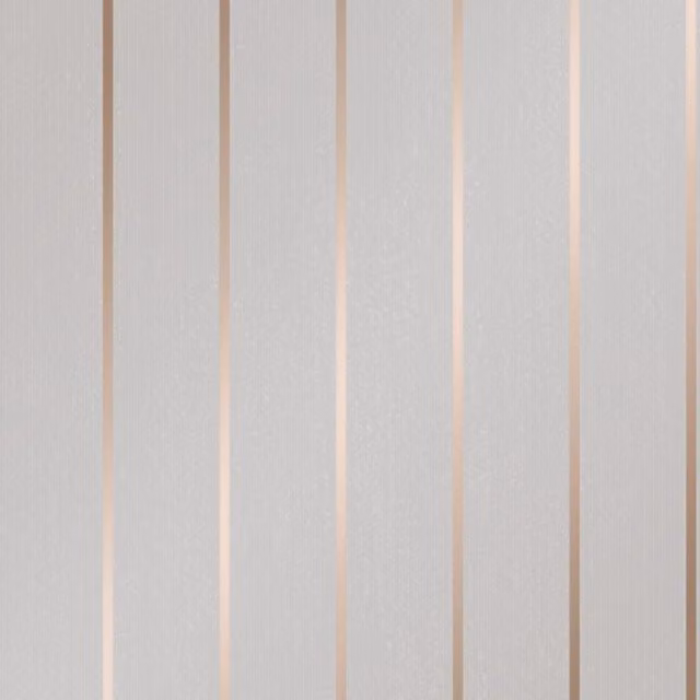 I Love Wallpaper Stripe Panel Rose Wallpaper in Soft Grey and Rose Gold, Width: 33 cm
