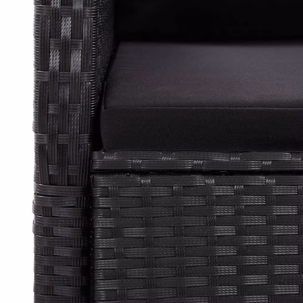 Berkfield Home 11 Piece Modern Garden Dining Set with Black Poly Rattan and Cushions – 4