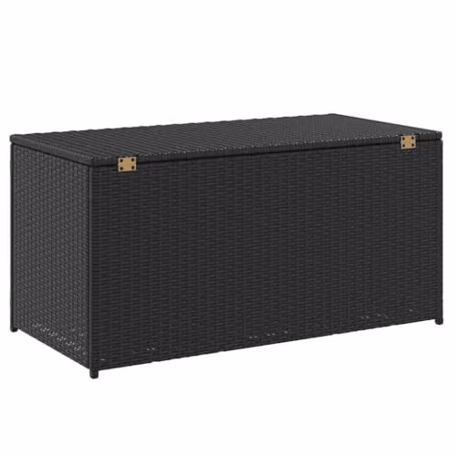 vidaXL Modern Black Poly Rattan Garden Storage Box W/D/H: 100 x 50 x 50 cm – 5
