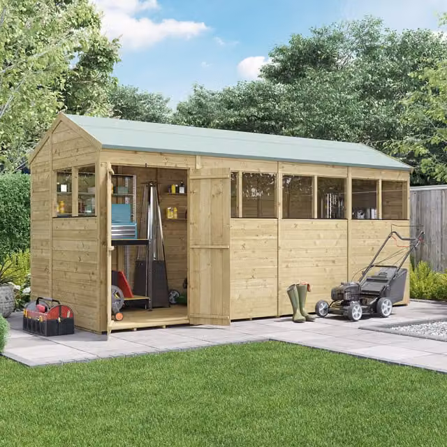 BillyOh Brown Wooden Apex Shed with Window and Tongue and Groove Design